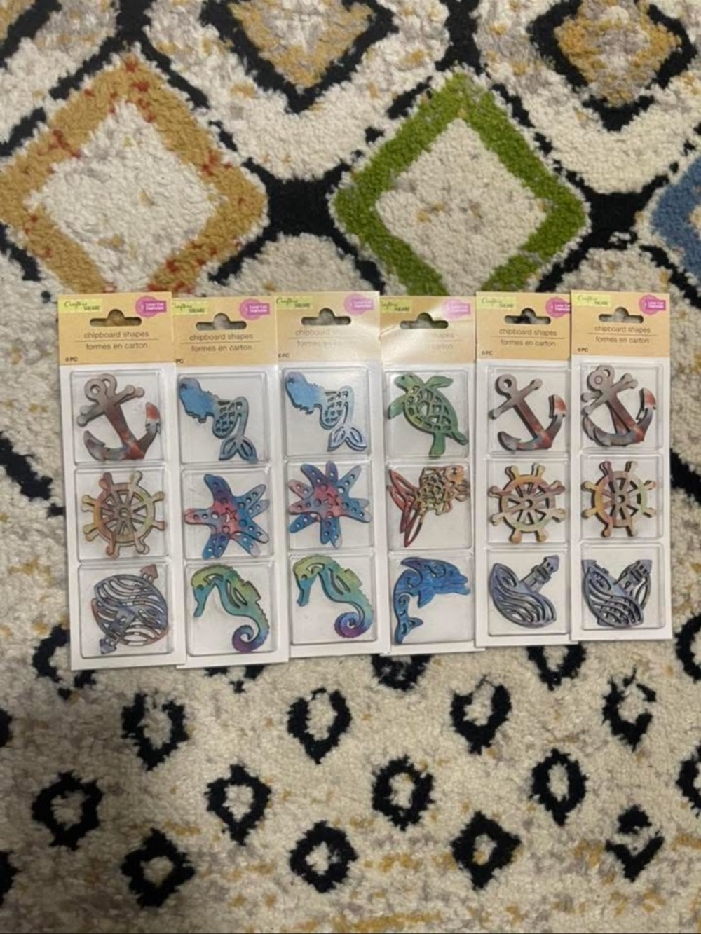 Ocean-Themed Chipboard Shapes Pack - Assorted Sea Creatures